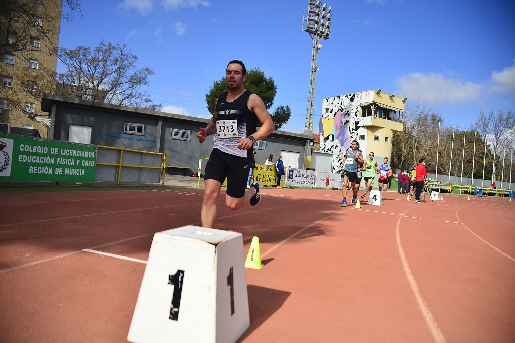 Pruebas de atletismo nacional en la pista de atletismo de Cartagena este domingo