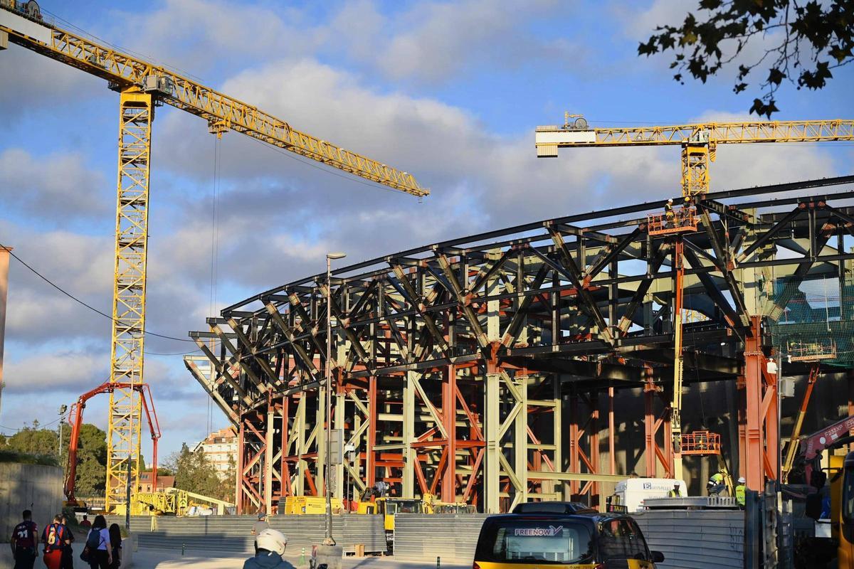 Obras del Camp Nou, en octubre pasado.