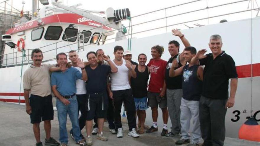 Los tripulantes del barco pesquero de Santa Pola &quot;Francisco y Catalina&quot;.