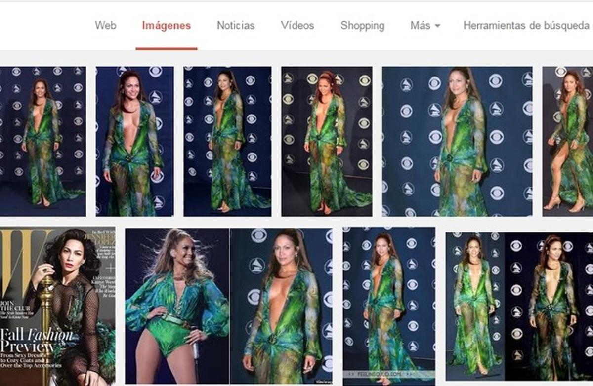 El vestit Versace de Jennifer Lopez en els Grammy va provocar la creació de Google Imatges.