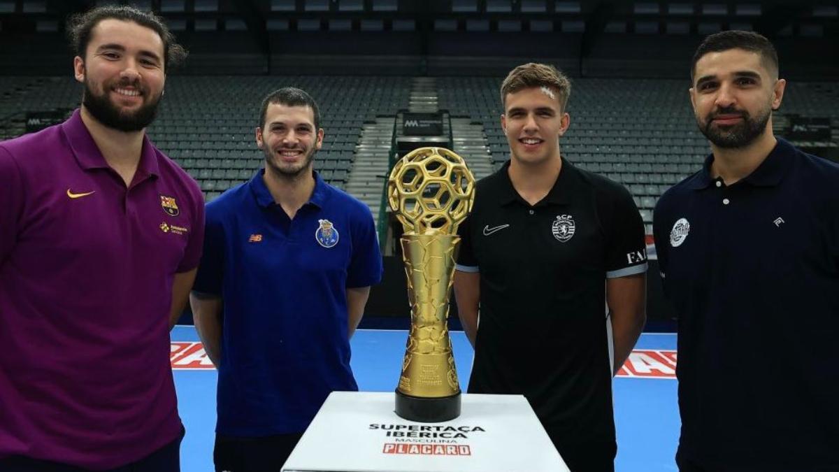 Luís Frade, Rui Silva (FC Porto), Kiko Costa (Sporting) y Barkhordari (Ademar)