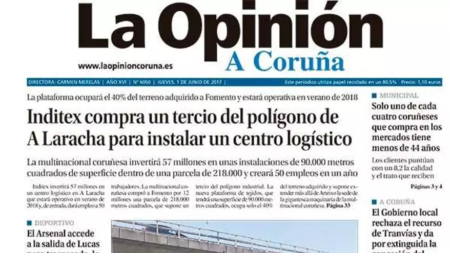 Inditex compra un tercio del polígono larachés