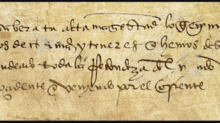Texto de la carta escrita por Elcano al rey a su llegada a Sanlúcar de Barrameda, en el que le dice que ha demostrado la redondez de la Tierra.