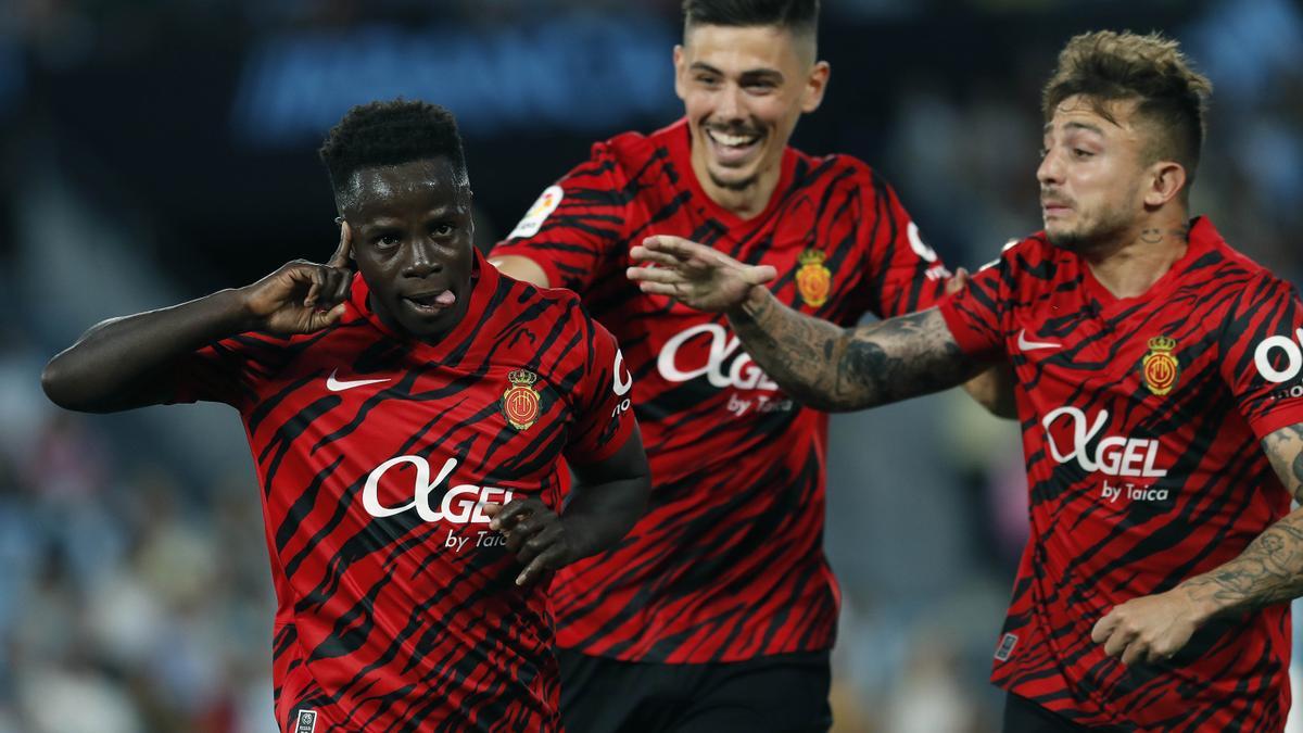 Amath celebra su  gol ante el Celta.