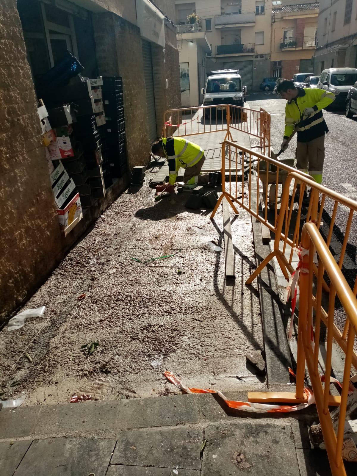 Les obres de vorera del carrer del Montseny.