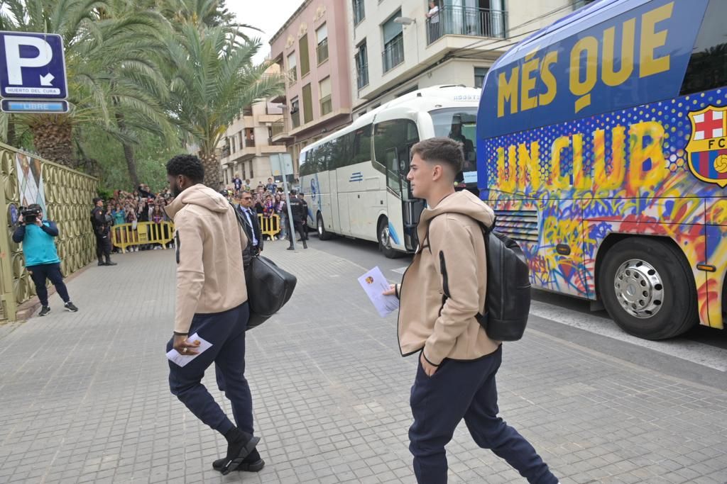 Llegada del Barça a Elche para el partido de esta noche en el Martínez Valero (21:00 horas)