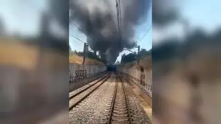 Un incendio en una finca cerca de Son Sardina obliga a cerrar el metro de Palma durante más de cuatro horas