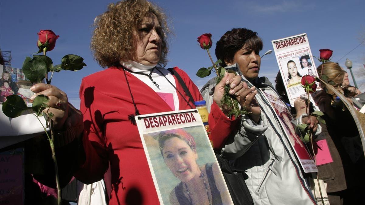 Marcha por las mujeres asesinadas y desaparecidas en Ciudad Juárez, en el estado mexicano de Chihuahua.