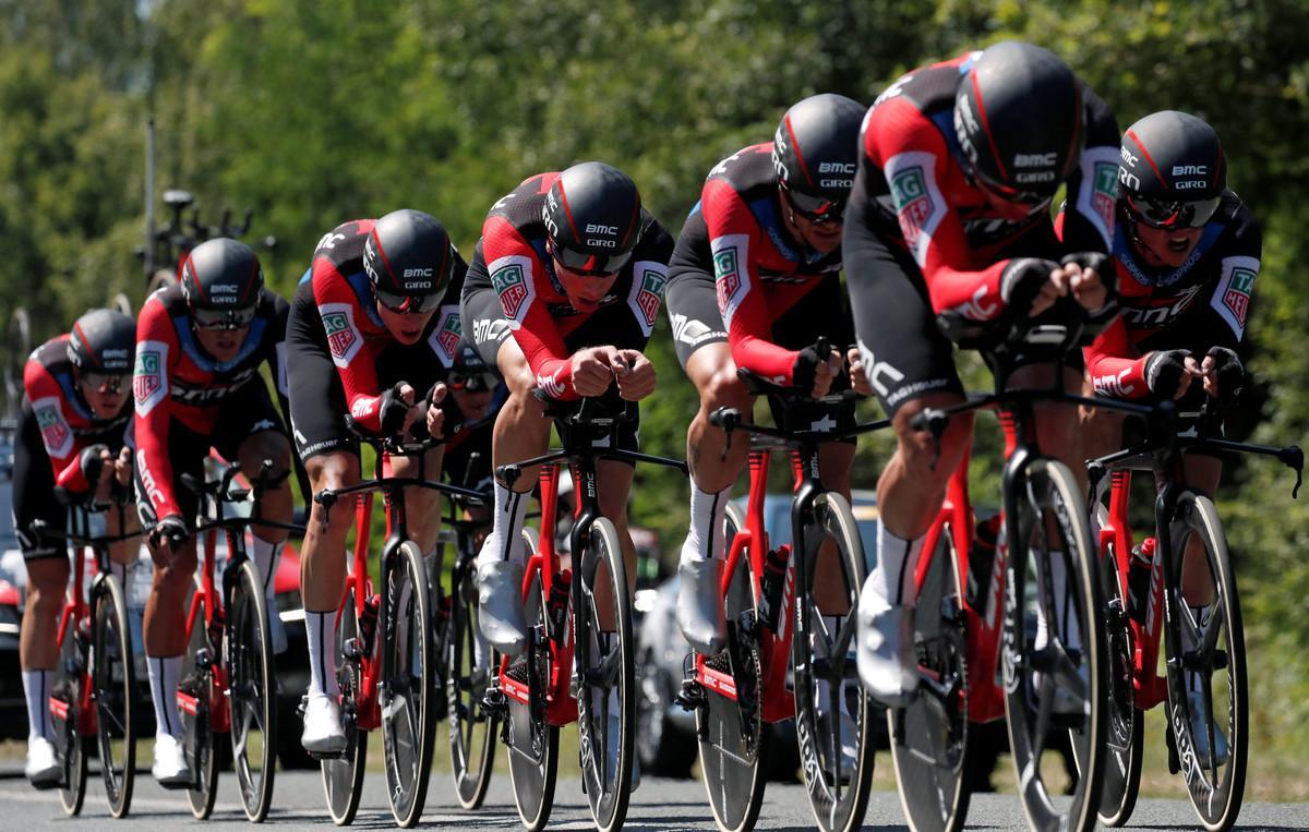 Cycling - Tour de France - The 35.5-km Stage 3 Team Time Trial from Cholet to Cholet - July 9, 2018 - BMC Racing Team in action. REUTERS/Benoit Tessier
