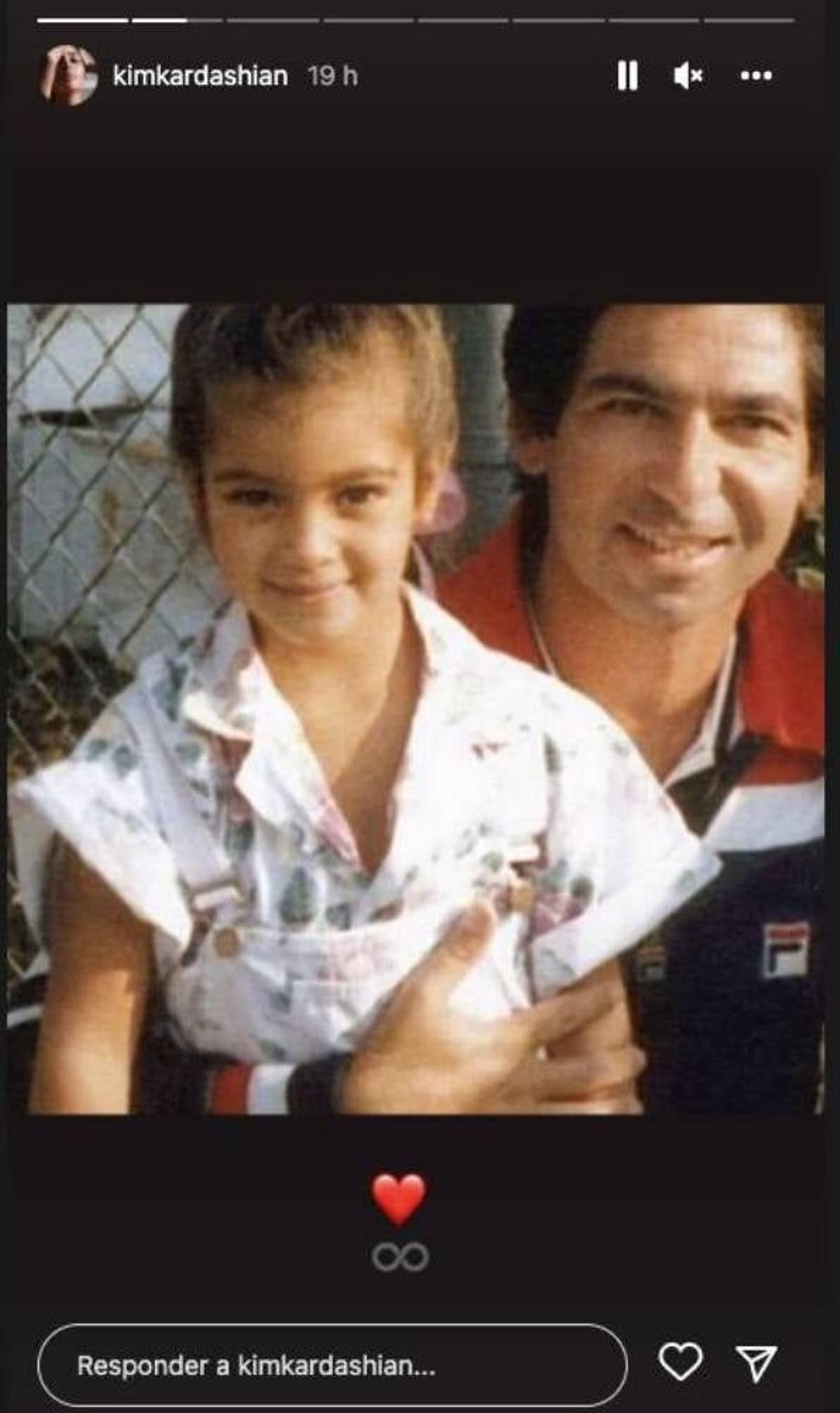 Kim Kardashian en Instagram: una foto de niña con su padre