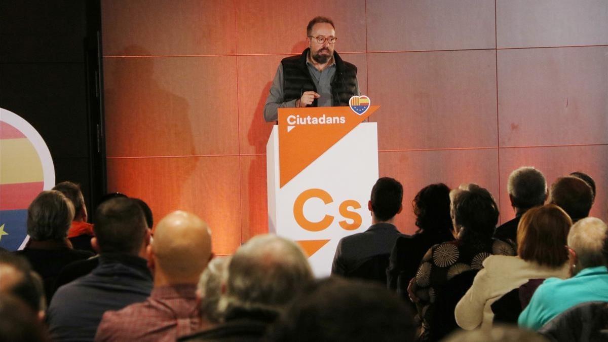 El diputado de C's en el Congreso Juan Carlos Girauta, este jueves, en un hotel de Mataró.