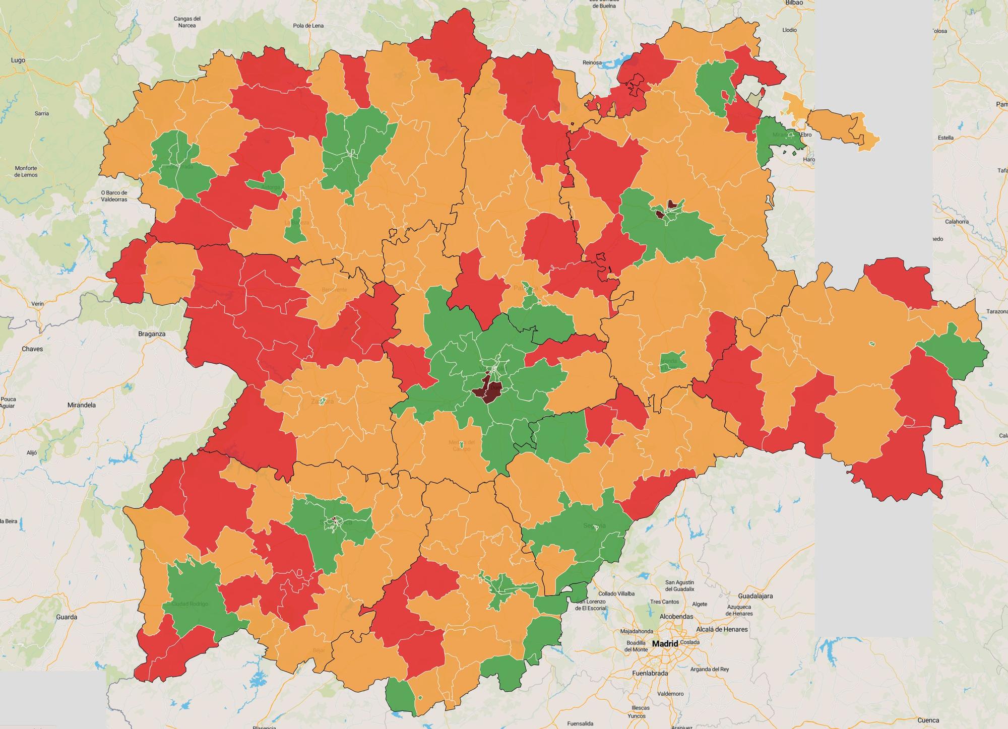Mapa de la Atención Primaria en Castilla y León