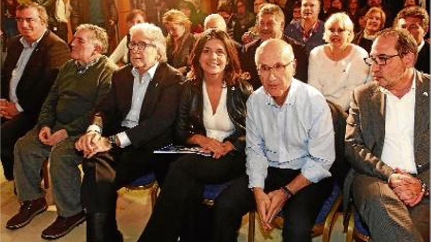 Montse Surroca, Josep Antoni Duran i Lleida i Ramon Espadaler, durant el míting d&#039;ahir a l&#039;hotel Melià.