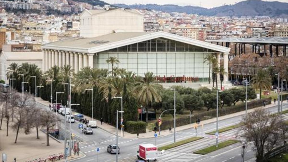 Vista aérea del espectacular edificio del Teatre Nacional de Catalunya.