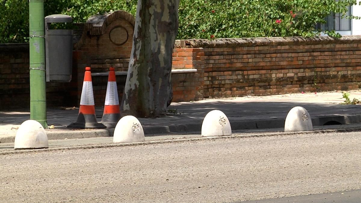 Delimitadores de carril bici en Sevilla