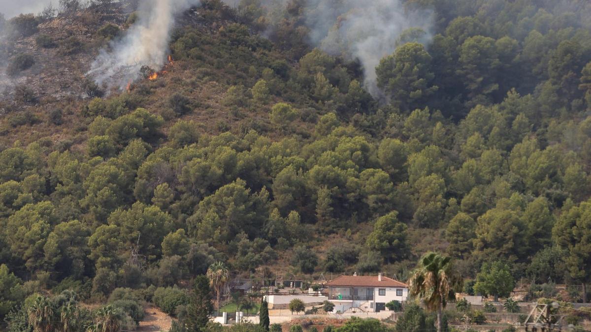 El incendio de la Vall d'Uixó que comenzó el pasado 25 de julio.