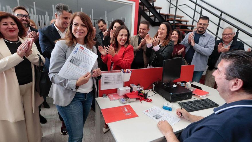 Tamara Raya, el pasado viernes cuando presentó su candidatura en la sede insular socialista.