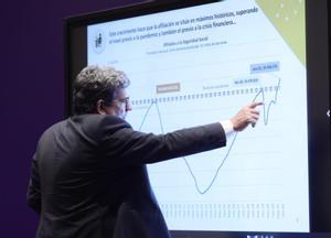 El ministro de Inclusión, Seguridad Social y Migraciones, José Luis Escrivá, presenta en rueda de prensa el avance de los datos de afiliación a la Seguridad Social del mes de noviembre