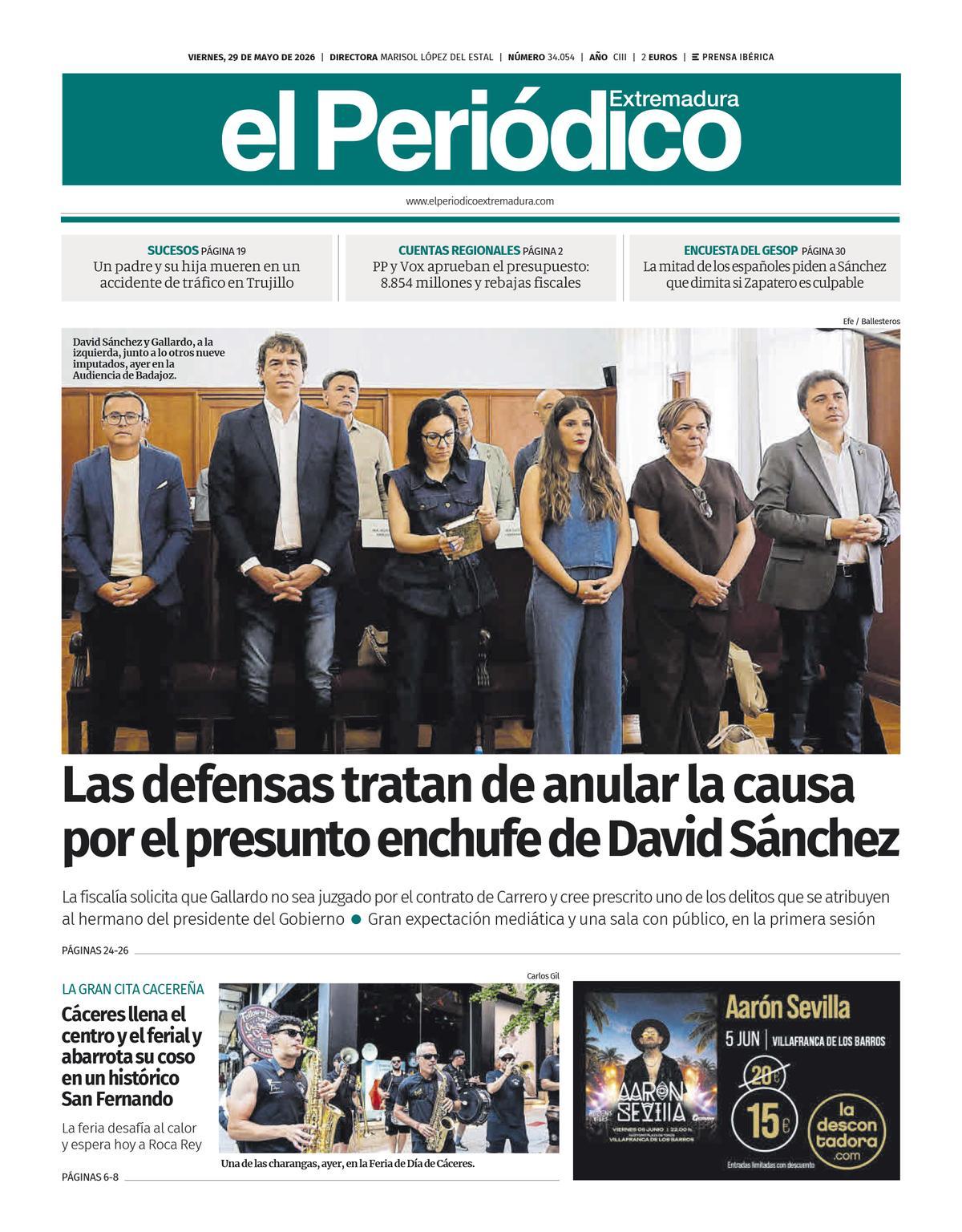 Consulta la portada correspondiente al día 29 de mayo  de 2026