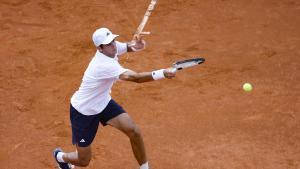 ROME (Italy), 12/05/2026.- Rafael Jodar of Spain in action during his mens singles match against Learner Tien of the USA at the Italian Open tennis tournament in Rome, Italy, 12 May 2026. (Tenis, Italia, España, Roma) EFE/EPA/FABIO FRUSTACI