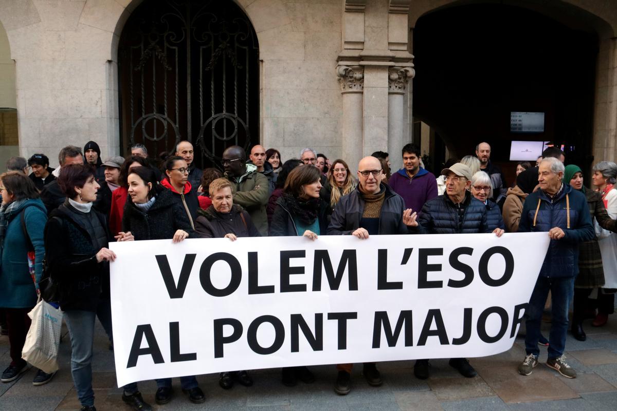 Protesta a la plaça del Vi.