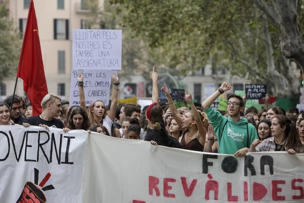 Manifestación de estudiantes en Palma contra la Lomce y las reválidas