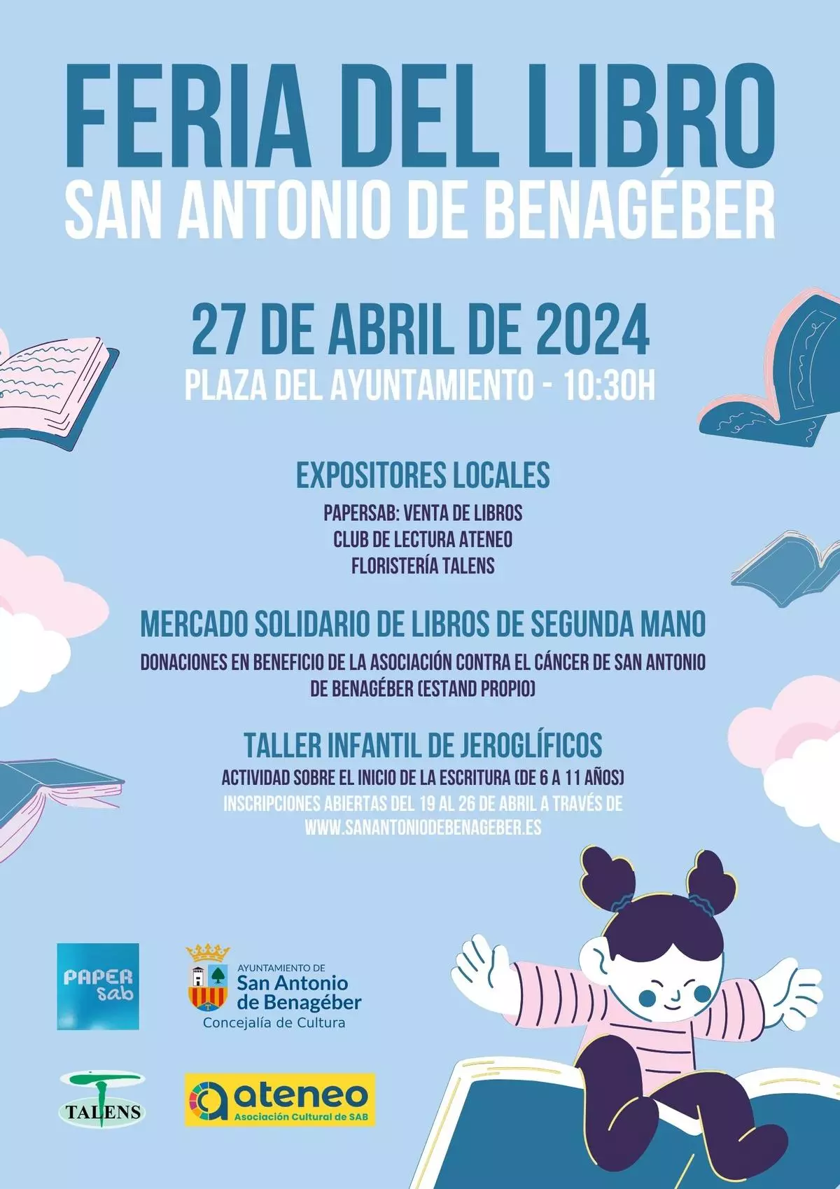 La Feria del Libro de San Antonio de Benagéber desembarca en la Plaza del Ayuntamiento con su edición más solidaria