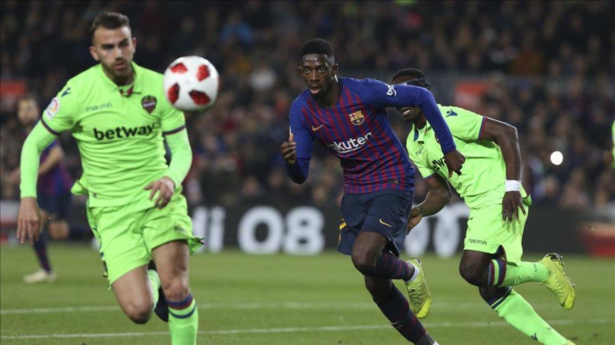 Dembélé fue el gran protagonista con dos goles ante el Levante