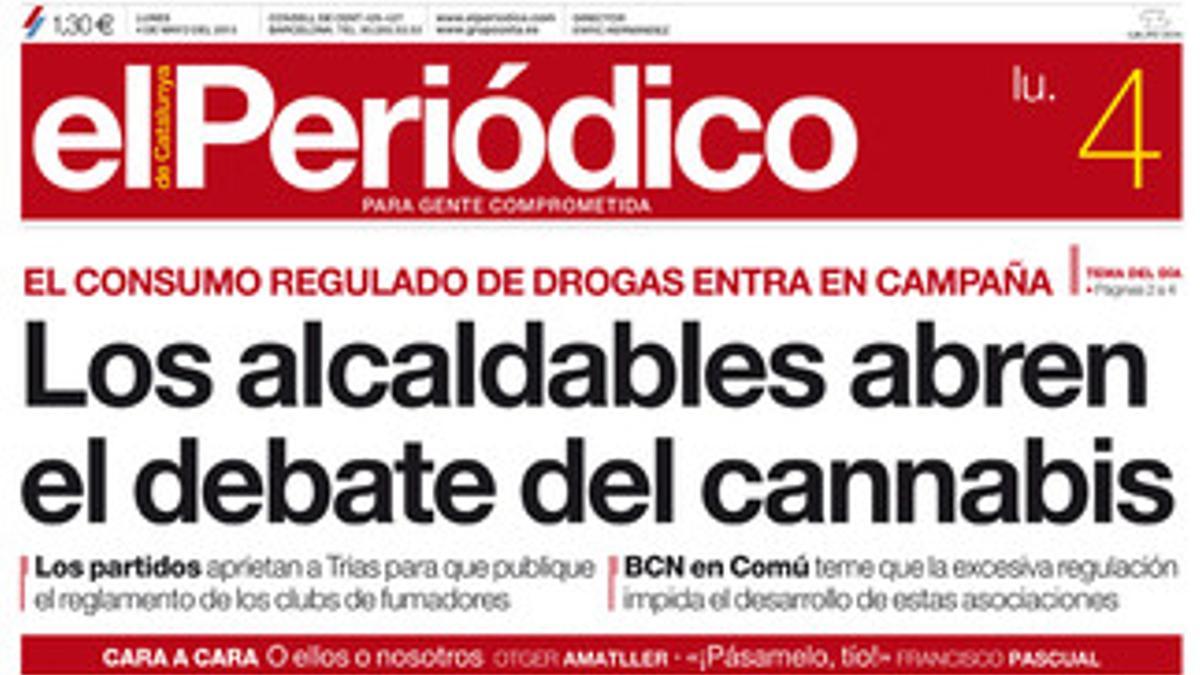 La portada de EL PERIÓDICO (4-5-2015).