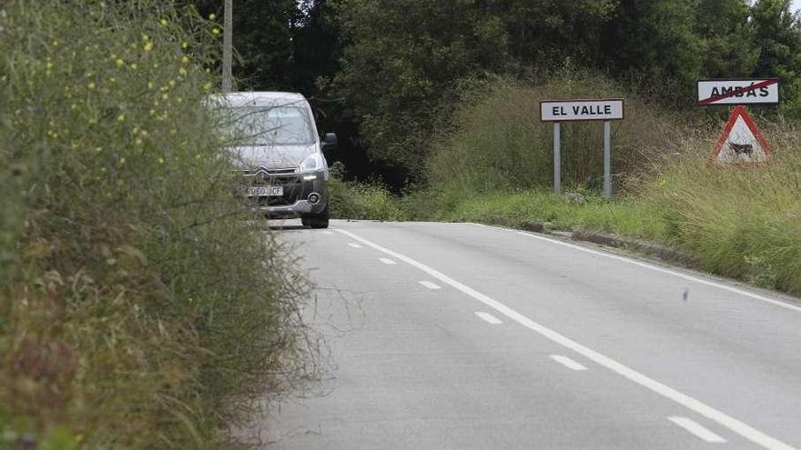 Los baches y la maleza toman la carretera de Pervera a Ambás