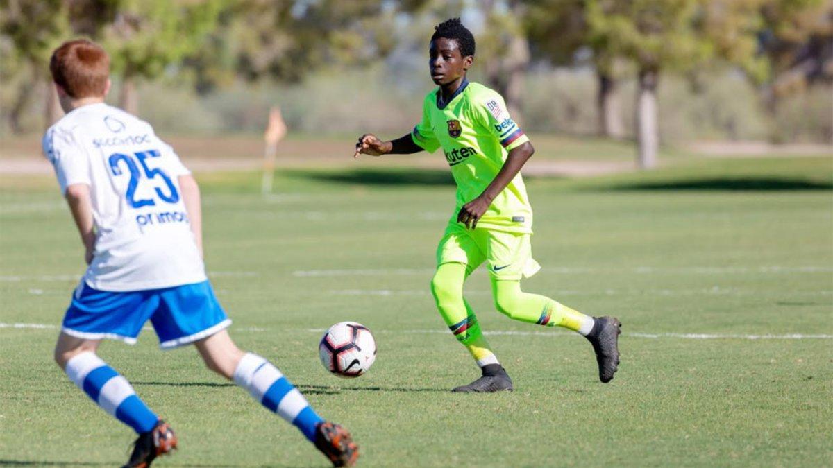 Brooklyn Raines en un partido con la Barça Residency Academy Arizona