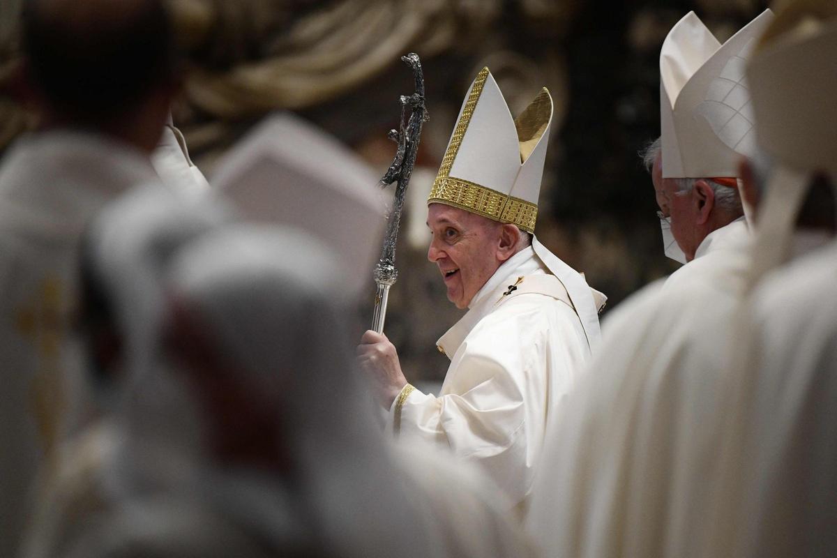 El Papa Francisco, el 23 de septiembre del 2021, al término de una conferencia de obispos europeos.