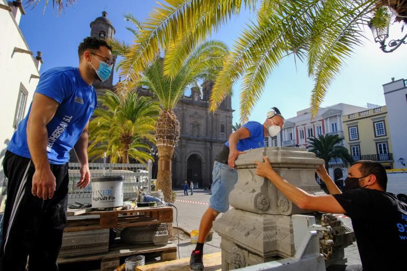 Labrantes de Arucas en la plaza de Santa Ana