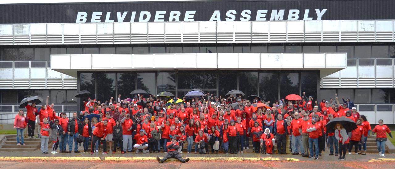 Una de las protestas frente a la planta de Belvidere.