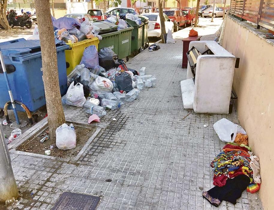 Basura desbordada en Palma