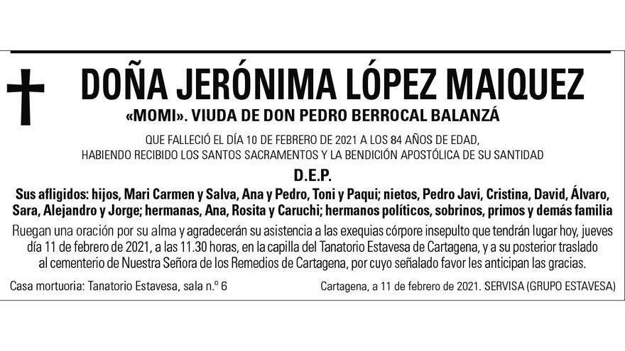 Dª Jerónima López Maiquez