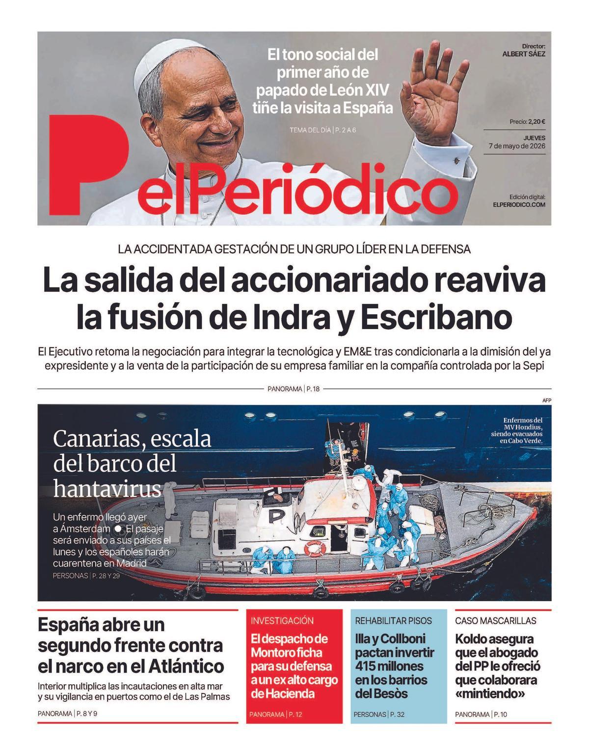 La portada de EL PERIÓDICO del 7 de mayo de 2026