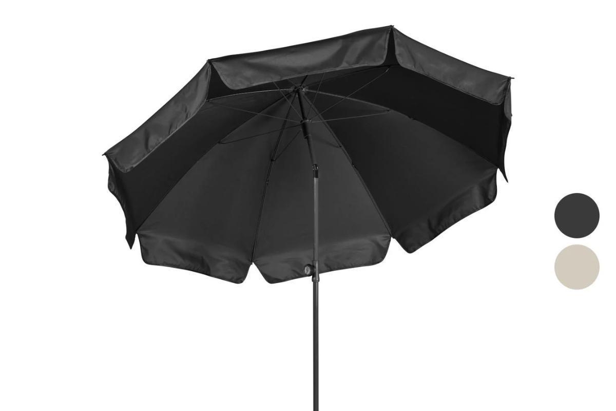 La sombrilla de terraza más barata del mercado en negro.
