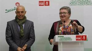 Maribel Flores, junto a Antoni Hurtado, en una de sus últimas intervenciones públicas.