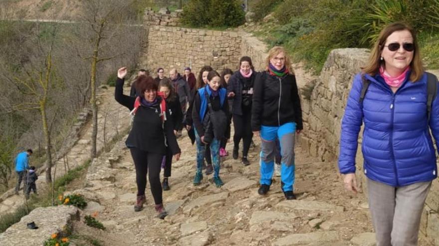 Un grup de persones durant la caminada del 8M a Solsona