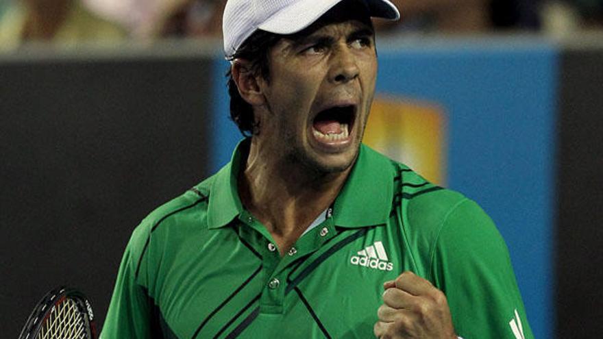 Verdasco celebra su victoria frente al ucraniano Ivan Sergeyev