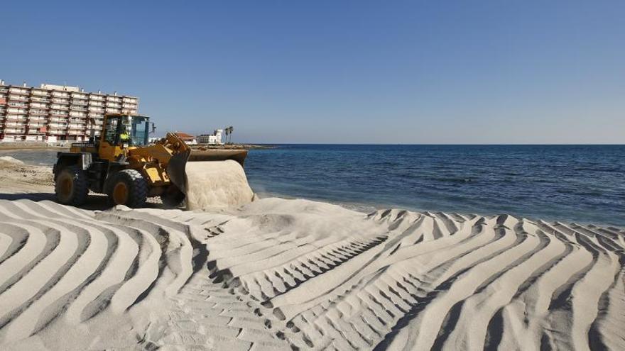 Los ecologistas denuncian el daño a la posidonia en «Los Locos» por el vertido de arena