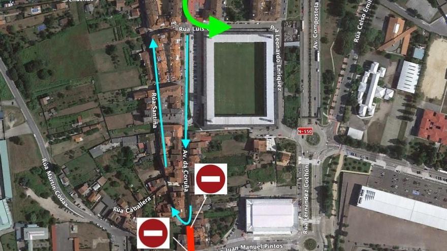 Mapa de las restricciones en la primera fase de asfaltado esta semana. Habrá otras dos fases más.