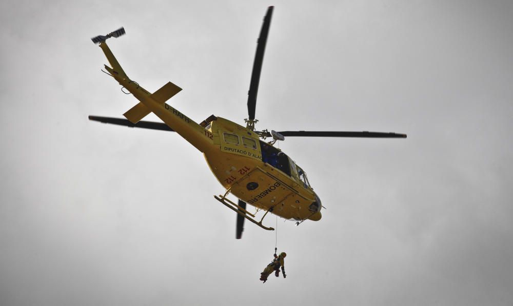 Simulacros de rescate en altura en Alcoy