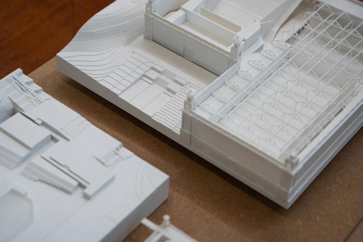 Propuesta finalista del Lote 2, Palau Alfons XIII, obra de Pich Aguilera arquitectes SL, Kengo Kuma Associates y Matters Arquitectura SLP, titulada Reveal.