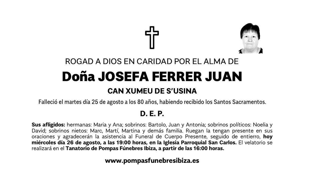 Esquela Josefa Ferrer Juan