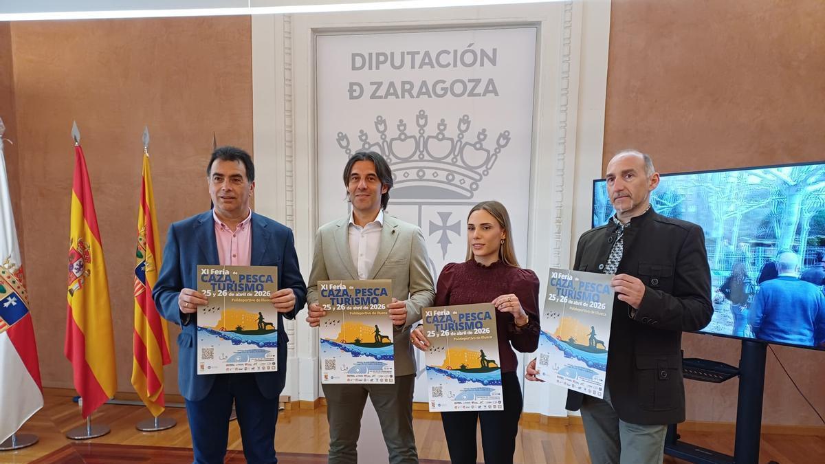 Un momento de la presentación de la Feria de Pesca, Caza y Turismo de Illueca.