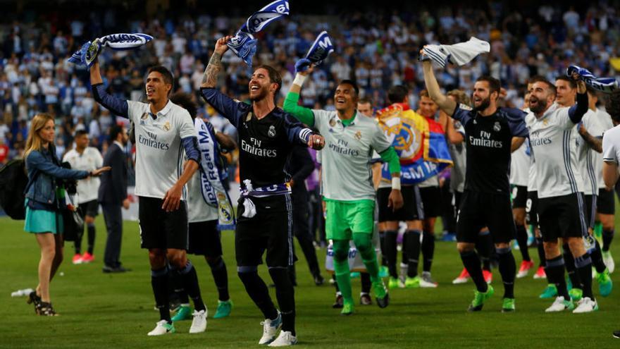 El Real Madrid celebra la Liga en Málaga