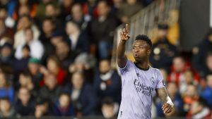 Vinicius, en el último partido en Mestalla.