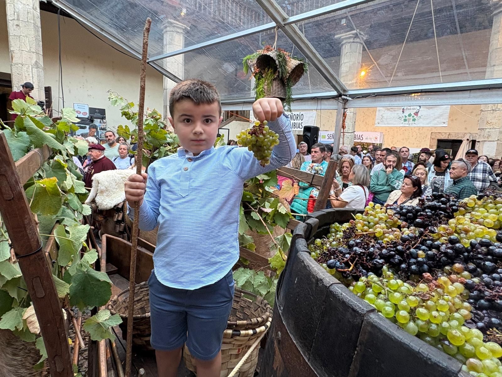 Así se vivió la recreación histórica de la pisada de la uva en la Fiesta de la Vendimia